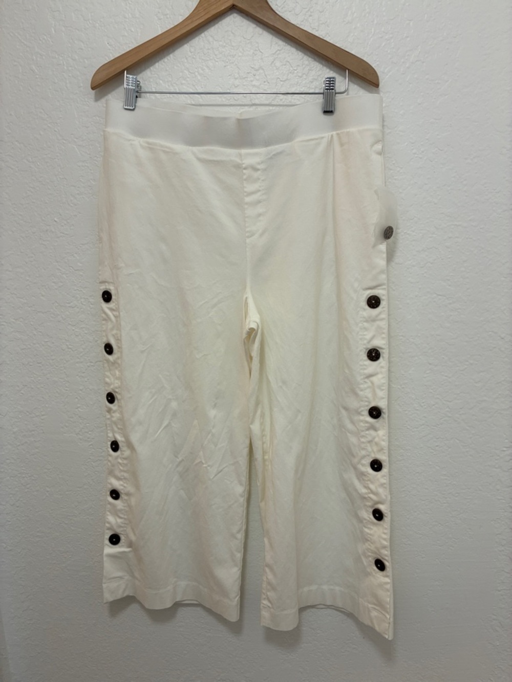 Wider leg off white pants